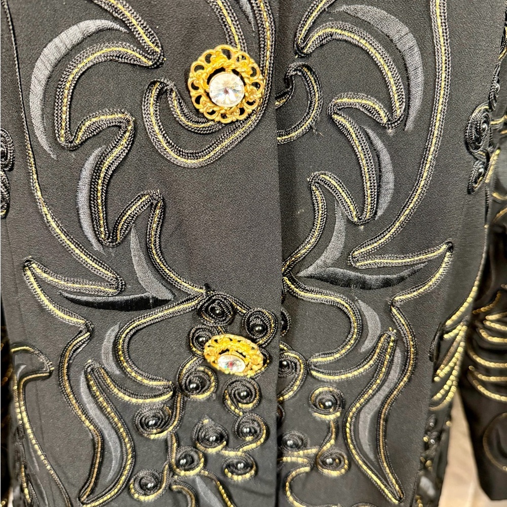 Felice women’s Elegant Black Blazer with Gold Detailing size 16 - Picture 3 of 7